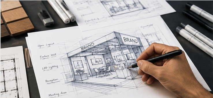 Exhibition stall concept sketch
